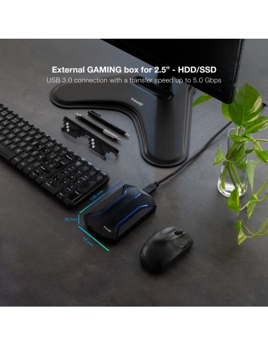 TooQ TQE-2599RGB caja para disco duro externo Carcasa de disco duro SSD Negro 2.5"