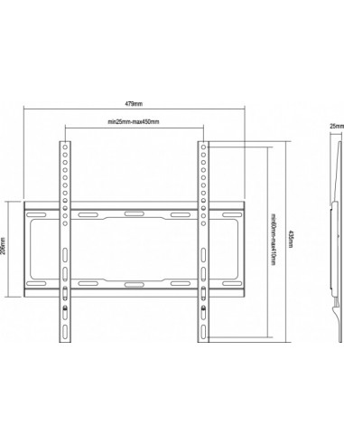 Equip 650310 soporte para TV 139,7 cm (55") Negro