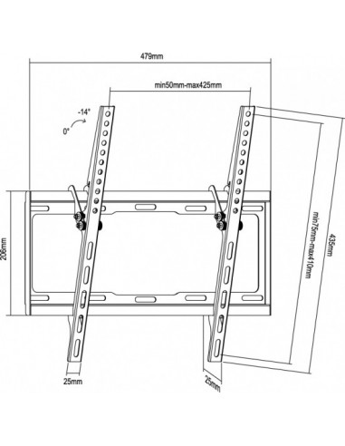 Equip 650311 soporte para TV 139,7 cm (55") Negro