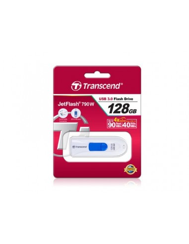 Transcend JetFlash 790 128GB unidad flash USB USB tipo A 3.2 Gen 1 (3.1 Gen 1) Blanco