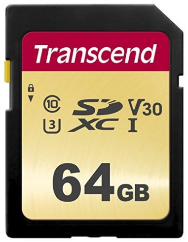 Transcend 64GB, UHS-I, SD SDXC Clase 10