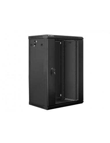 Lanberg WF01-6418-10B armario rack 18U Bastidor de pared Negro