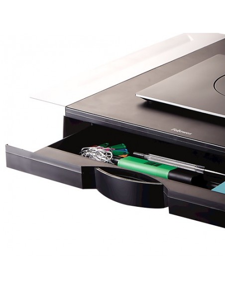 Fellowes Office Suites 71,1 cm (28") Negro, Plata Escritorio