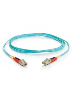 C2G Cable de fibra óptica multimodo dúplex de 2 m LC-LC 10 Gb 50 125 OM3 de PVC (LSZH), color azul claro 2