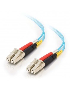 C2G Cable de fibra óptica multimodo dúplex de 5 m LC-LC 10 Gb 50 125 OM3 de PVC (LSZH), color azul claro