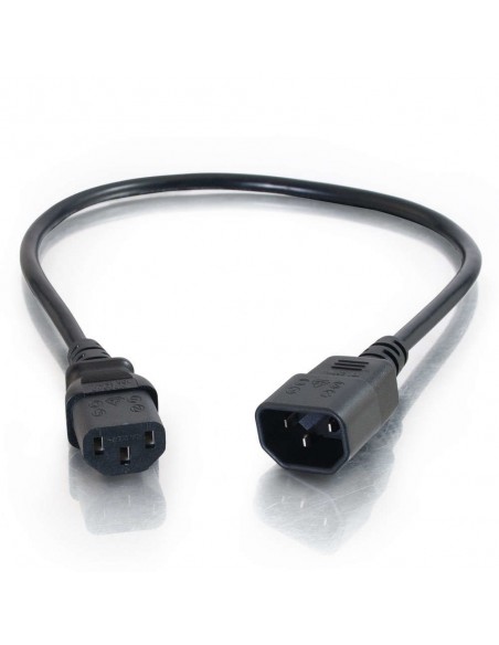 C2G Alargo de cable de alimentación de ordenador de 1 m 18 AWG (IEC320C13 a IEC320C14)