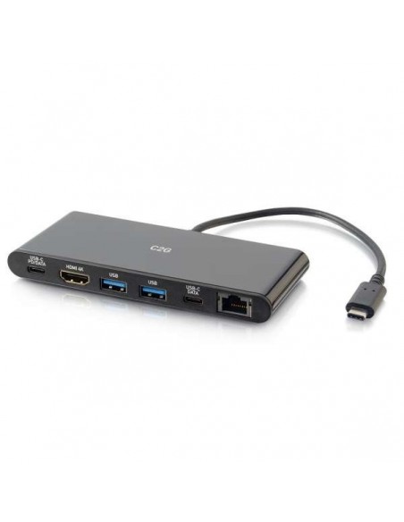 C2G Estación de conexión USB-C con HDMI 4K, Ethernet, USB y alimentación