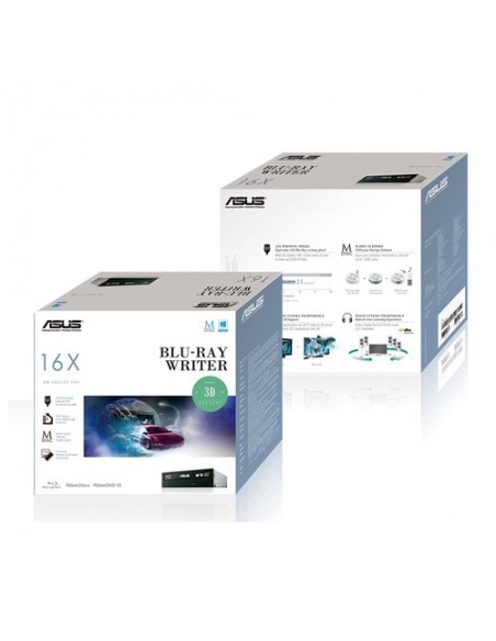ASUS BW-16D1HT Retail Silent unidad de disco óptico Interno Blu-Ray RW Negro