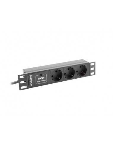 Lanberg PDU-03F-0200-BK unidad de distribución de energía (PDU) 3 salidas AC 1U Negro