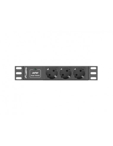 Lanberg PDU-03F-0200-BK unidad de distribución de energía (PDU) 3 salidas AC 1U Negro
