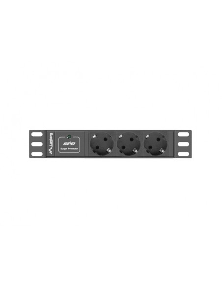 Lanberg PDU-03F-0200-BK unidad de distribución de energía (PDU) 3 salidas AC 1U Negro