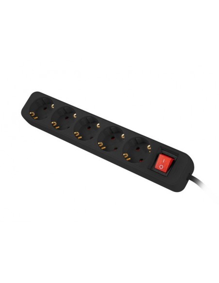 Lanberg PS1-05F-0150-BK base múltiple 1,5 m 5 salidas AC Interior Negro