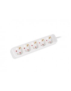 Lanberg PS0-05F-0300-W base múltiple 3 m 5 salidas AC Interior Blanco 2