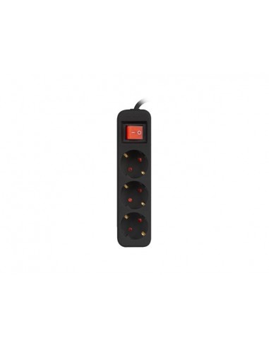 Lanberg PS1-03F-0150-BK base múltiple 1,5 m 3 salidas AC Interior Negro