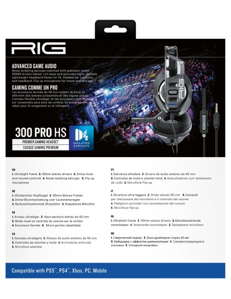 NACON RIG 300 PRO HS Auriculares Alámbrico Diadema Juego Negro