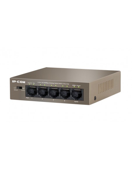IP-COM Networks F1105P-4-63W switch No administrado Fast Ethernet (10 100) Energía sobre Ethernet (PoE) Negro