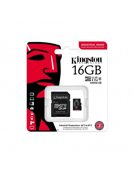 Kingston Technology Industrial 16 GB MicroSDHC UHS-I Clase 10