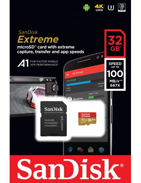 SanDisk Extreme 32 GB MicroSDHC UHS-I Clase 10