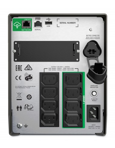 APC SMT1000IC sistema de alimentación ininterrumpida (UPS) Línea interactiva 1 kVA 700 W 8 salidas AC