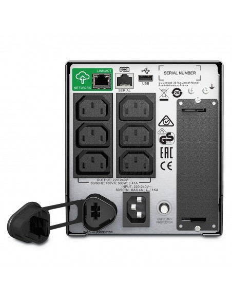 APC SMT750IC sistema de alimentación ininterrumpida (UPS) Línea interactiva 0,75 kVA 500 W 6 salidas AC