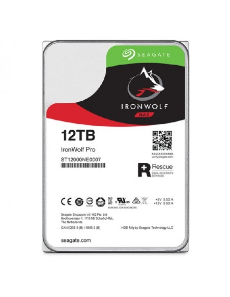 Seagate IronWolf Pro ST12000NT001 disco duro interno 3.5" 12 TB Serial ATA III