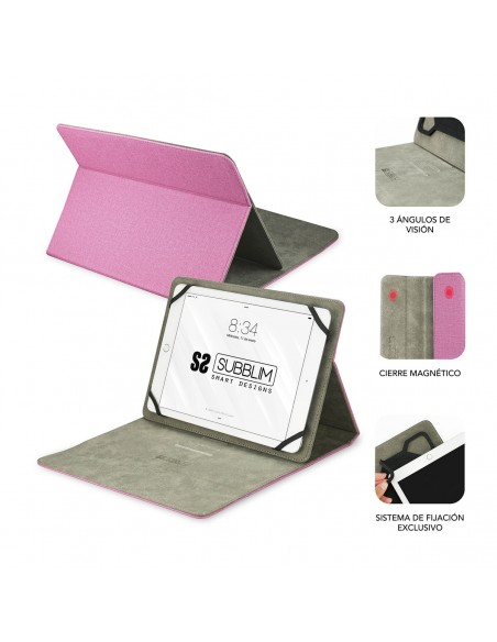 SUBBLIM Funda Tablet Clever Stand Tablet Case 10,1" Pink