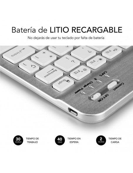 SUBBLIM Teclado Bluetooth Smart BT Keyboard Silver