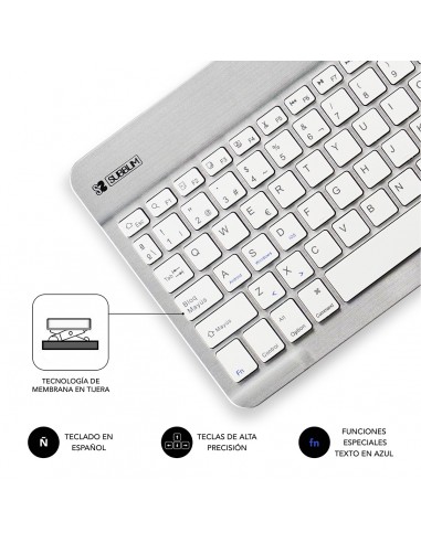 SUBBLIM Teclado Bluetooth Smart BT Keyboard Silver