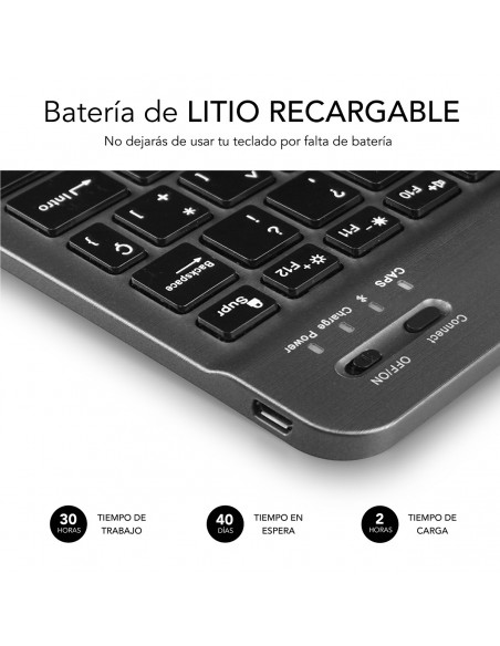 SUBBLIM Teclado Bluetooth Smart BT Keyboard Grey
