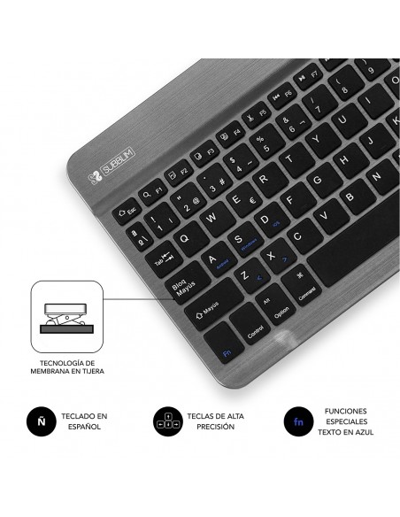 SUBBLIM Teclado Bluetooth Smart BT Keyboard Grey