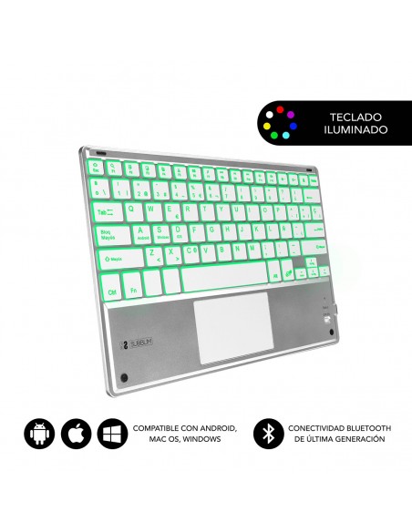 SUBBLIM Teclado Bluetooth Smart Backlit BT Keyboard Touchpad Silver SUBBLIM Teclado Bluetooth Smart Backlit BT Keyboard Touchpad Silver