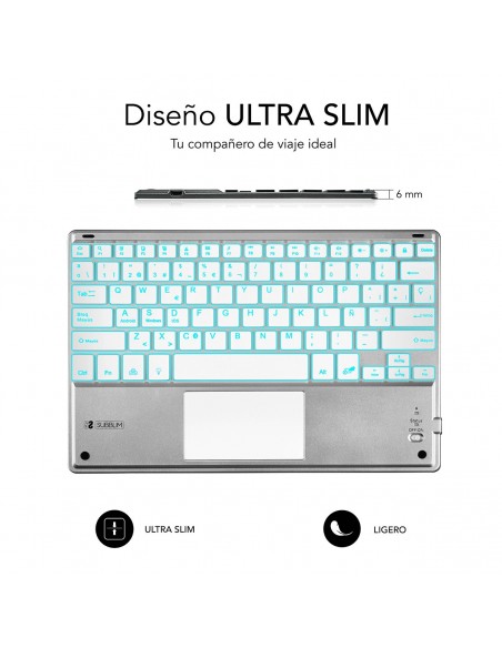 SUBBLIM Teclado Bluetooth Smart Backlit BT Keyboard Touchpad Silver SUBBLIM Teclado Bluetooth Smart Backlit BT Keyboard Touchpad Silver