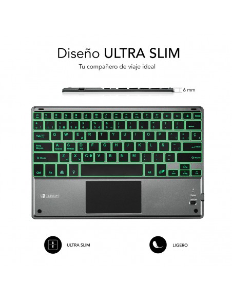 SUBBLIM Teclado Bluetooth Smart Backlit BT Keyboard Touchpad Grey SUBBLIM Teclado Bluetooth Smart Backlit BT Keyboard Touchpad Grey