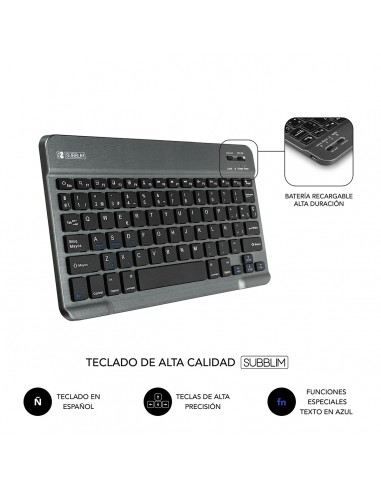 SUBBLIM Funda con Teclado KEYTAB PRO BLUETOOTH 10,1" Black