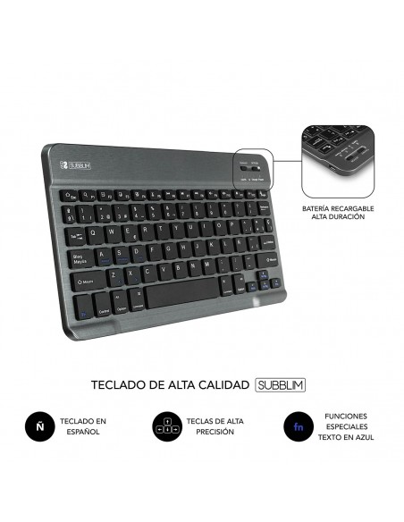 SUBBLIM Funda con Teclado KEYTAB PRO BLUETOOTH 10,1" Black