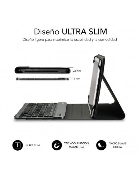 SUBBLIM Funda con Teclado KEYTAB PRO BLUETOOTH 10,1" Red