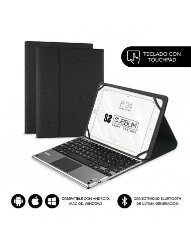 SUBBLIM Funda con Teclado KEYTAB PRO BLUETOOTH 10,1" TOUCHPAD Black