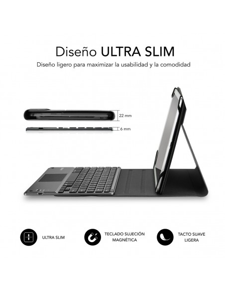 SUBBLIM Funda con Teclado KEYTAB PRO BLUETOOTH 10,1" TOUCHPAD Black