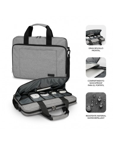 SUBBLIM Maletín Ordenador Air Padding Laptop bag 15,6" Grey