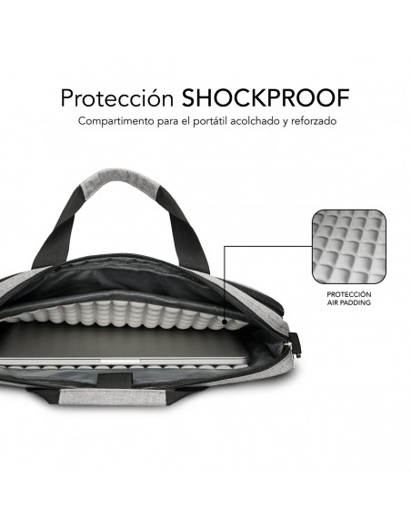 SUBBLIM Maletín Ordenador Air Padding Laptop bag 15,6" Grey