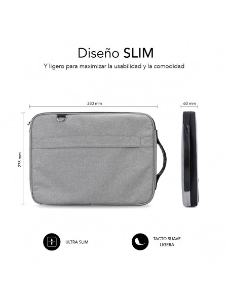 SUBBLIM SUB-LS-2AS0001 maletines para portátil 35,6 cm (14") Funda Gris