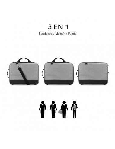 SUBBLIM SUB-LS-2AS0001 maletines para portátil 35,6 cm (14") Funda Gris