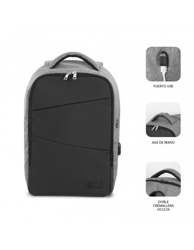 SUBBLIM Mochila Antirrobo Secure V2 AP Antitheft Backpack Gris Negra