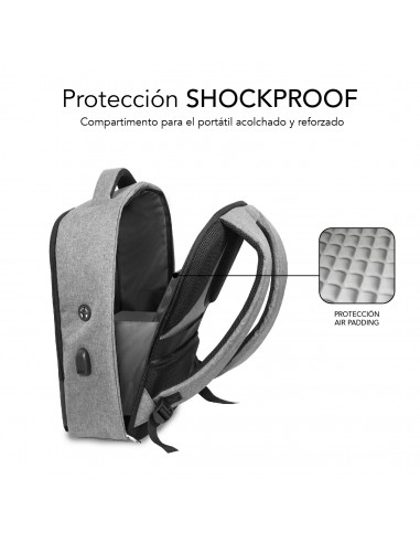 SUBBLIM Mochila Antirrobo Secure V2 AP Antitheft Backpack Gris Negra