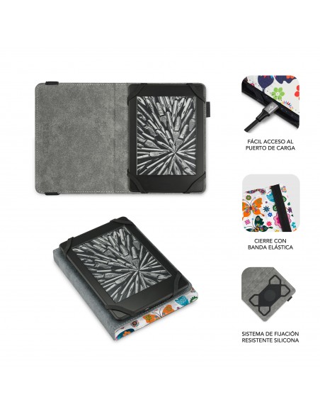 SUBBLIM Funda Libro Electrónico Clever Ebook Case 6" Mariposas