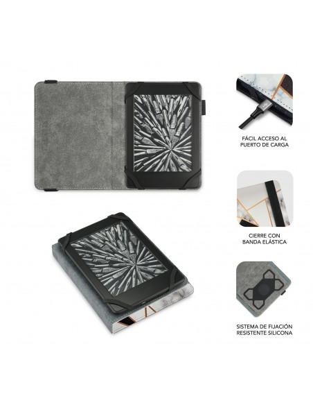 SUBBLIM Funda Libro Electrónico Clever Ebook Case 6" Marmol Negro
