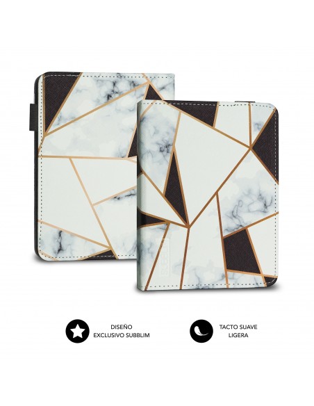 SUBBLIM Funda Libro Electrónico Clever Ebook Case 6" Marmol Negro