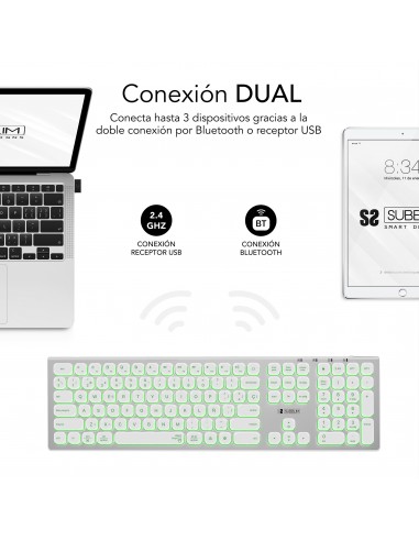 SUBBLIM Teclado Bluetooth 2.4G Master iluminado Ext P B