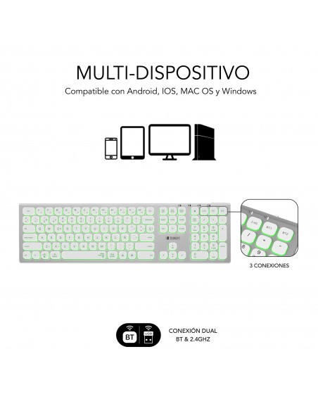 SUBBLIM Teclado Bluetooth 2.4G Master iluminado Ext P B