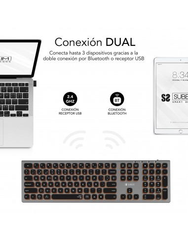 SUBBLIM Teclado Bluetooth 2.4G Master iluminado Ext G N
